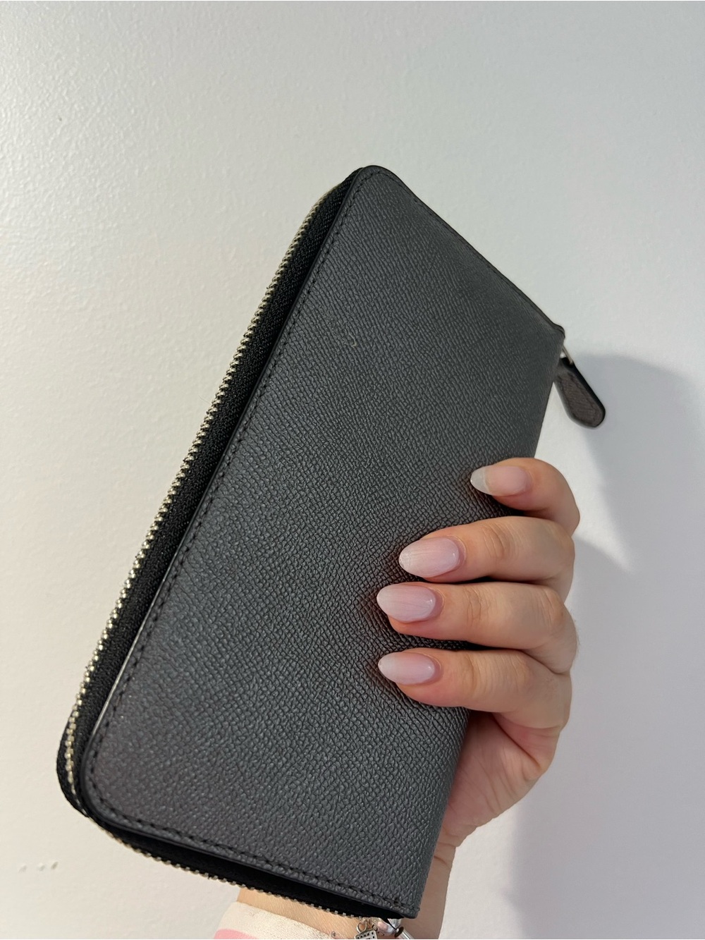 Coach Metallic Charcoal Zip Wallet - Picture 3 of 7